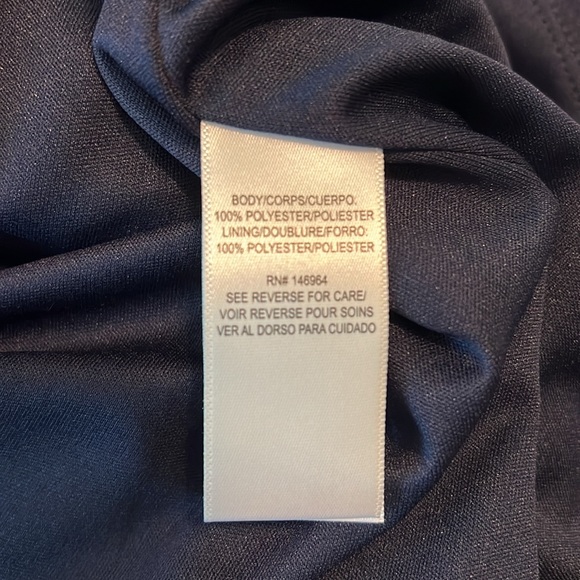 Julia Jordan Navy Fall Floral Puff Sleeve Midi Dress Tie Neck size 2 - Picture 10 of 14